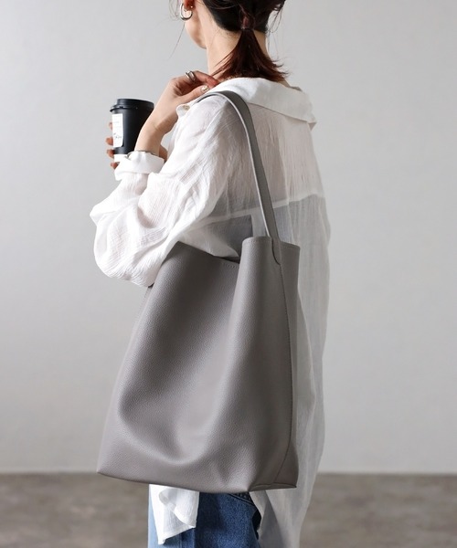 GUSCIO（グッシオ）の「【グッシオベーシック】ワンショルダートートバッグ（トートバッグ・レディース・アイボリー/ブラック/グレー/ベージュ/ブラック系その他/ダークブラウン・FREE）」の18枚目の写真