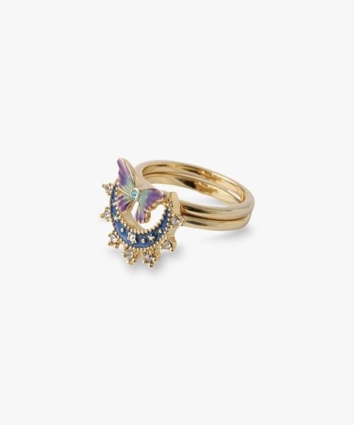 ANNA SUI(アナスイ)の「月と蝶モチーフ 2本セットリング(リング・レディース・マルチ・L/M)」の2枚目の写真
