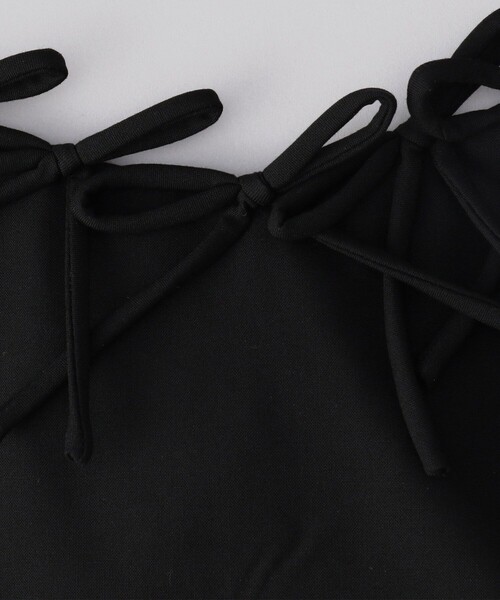 GANNI（ガニー）の「GANNI/ガニー BLACK DRAPEY MELANGE SLEEVELESS / F8675_099 / ドレープメランジビスチェ / リボンビスチェ（キャミソール・レディース・ブラック・36）」の4枚目の写真