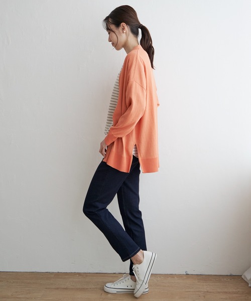 ikka（イッカ）の「【洗濯機で洗える／吸水速乾】洗えるさらっとカーディガン【UVカット】（カーディガン/ボレロ・レディース・ブラック/オフホワイト/ライトグレー/オレンジ/ネイビー・M/L/S）」の14枚目の写真