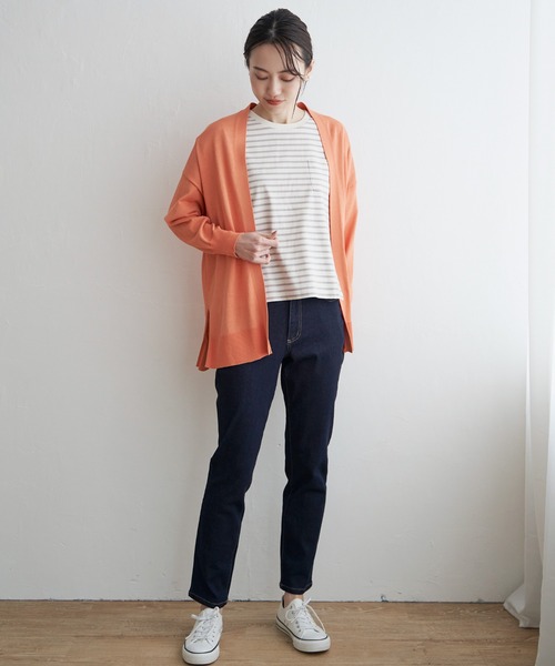 ikka（イッカ）の「【洗濯機で洗える／吸水速乾】洗えるさらっとカーディガン【UVカット】（カーディガン/ボレロ・レディース・ブラック/オフホワイト/ライトグレー/オレンジ/ネイビー・M/L/S）」の15枚目の写真