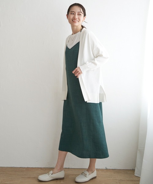 ikka（イッカ）の「【洗濯機で洗える／吸水速乾】洗えるさらっとカーディガン【UVカット】（カーディガン/ボレロ・レディース・ブラック/オフホワイト/ライトグレー/オレンジ/ネイビー・M/L/S）」の7枚目の写真