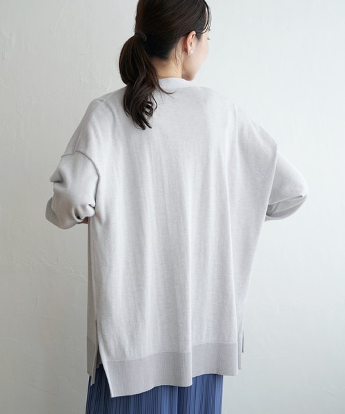 ikka（イッカ）の「【洗濯機で洗える／吸水速乾】洗えるさらっとカーディガン【UVカット】（カーディガン/ボレロ・レディース・ブラック/オフホワイト/ライトグレー/オレンジ/ネイビー・M/L/S）」の17枚目の写真