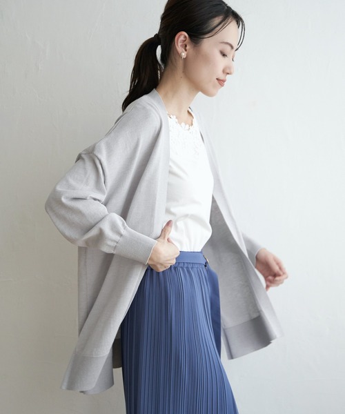 ikka（イッカ）の「【洗濯機で洗える／吸水速乾】洗えるさらっとカーディガン【UVカット】（カーディガン/ボレロ・レディース・ブラック/オフホワイト/ライトグレー/オレンジ/ネイビー・M/L/S）」の18枚目の写真