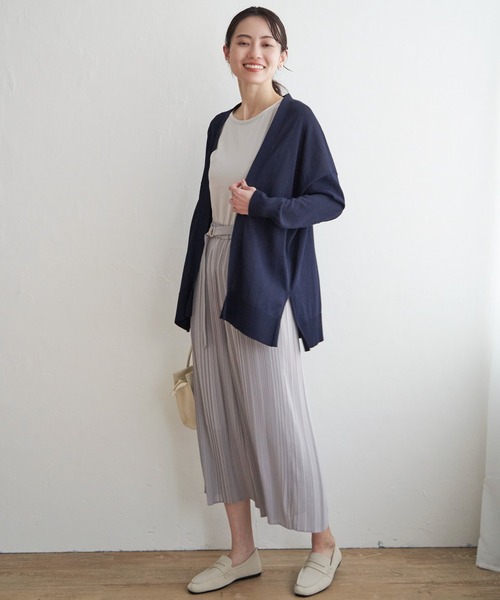 ikka（イッカ）の「【洗濯機で洗える／吸水速乾】洗えるさらっとカーディガン【UVカット】（カーディガン/ボレロ・レディース・ブラック/オフホワイト/ライトグレー/オレンジ/ネイビー・M/L/S）」の13枚目の写真