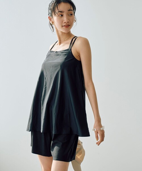 WEB限定】ポーチ付きフレアキャミソールスイムウエア4点セット（水着