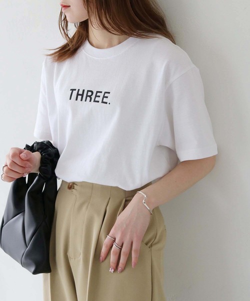 HER CLOSET(ハークローゼット)の「【HER CLOSET】WEB限定THREEロゴTシャツ WEB LIMITED THREE LOGO T-SHIRT(Tシャツ/カットソー・レディース・ブラック系その他/ホワイト系その他/ホワイト/ブラック・S/L/M)」の13枚目の写真
