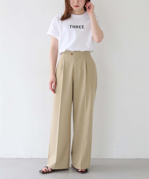 HER CLOSET(ハークローゼット)の「【HER CLOSET】WEB限定THREEロゴTシャツ WEB LIMITED THREE LOGO T-SHIRT(Tシャツ/カットソー・レディース・ブラック系その他/ホワイト系その他/ホワイト/ブラック・S/L/M)」の14枚目の写真