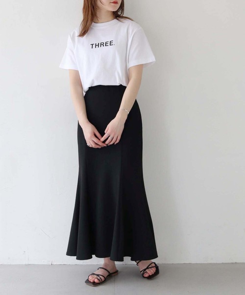 HER CLOSET(ハークローゼット)の「【HER CLOSET】WEB限定THREEロゴTシャツ WEB LIMITED THREE LOGO T-SHIRT(Tシャツ/カットソー・レディース・ブラック系その他/ホワイト系その他/ホワイト/ブラック・S/L/M)」の9枚目の写真