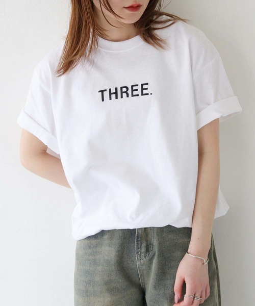 HER CLOSET(ハークローゼット)の「【HER CLOSET】WEB限定THREEロゴTシャツ WEB LIMITED THREE LOGO T-SHIRT(Tシャツ/カットソー・レディース・ブラック系その他/ホワイト系その他/ホワイト/ブラック・S/L/M)」の19枚目の写真