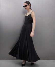 SHEER COMBI SATIN DRESS/シアーコンビサテンドレス