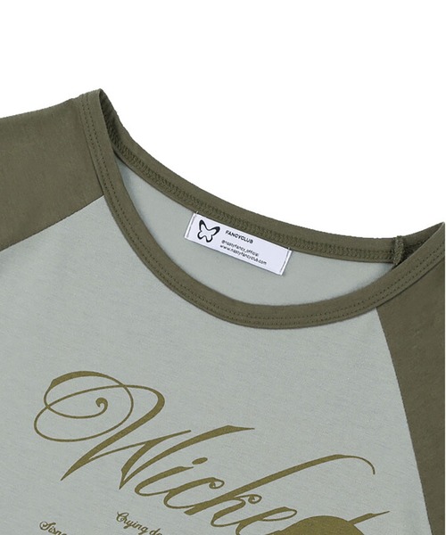 FANCY CLUB（ファンシークラブ）の「NASTYFANCYCLUB-WICKED REGLAN STANDARD TEE（Tシャツ/カットソー・レディース・ブラック/カーキ・FREE）」の8枚目の写真