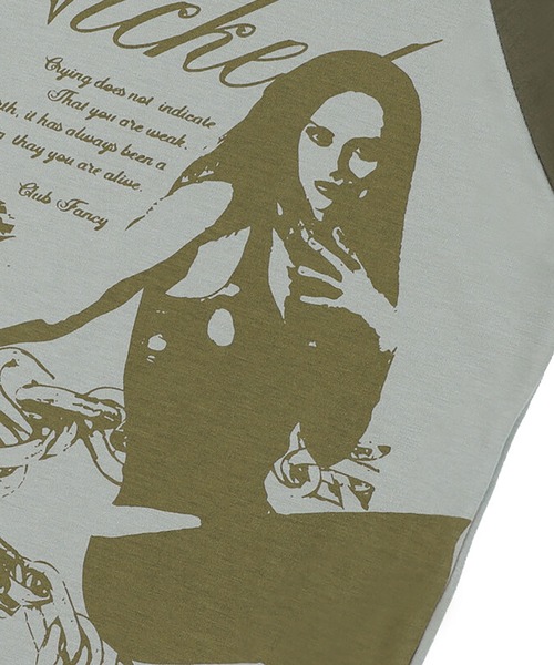 FANCY CLUB（ファンシークラブ）の「NASTYFANCYCLUB-WICKED REGLAN STANDARD TEE（Tシャツ/カットソー・レディース・ブラック/カーキ・FREE）」の9枚目の写真