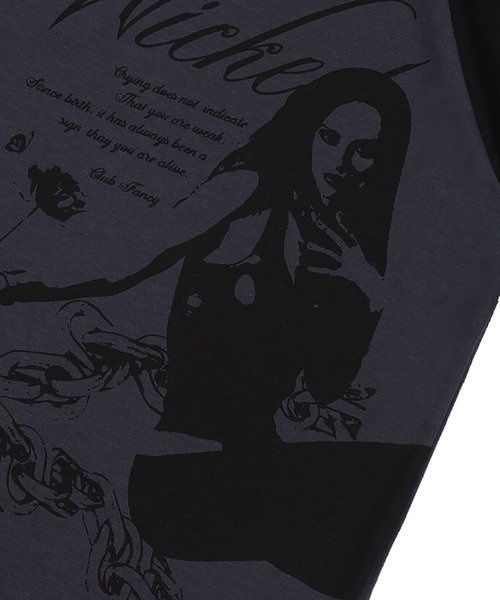 FANCY CLUB（ファンシークラブ）の「NASTYFANCYCLUB-WICKED REGLAN STANDARD TEE（Tシャツ/カットソー・レディース・ブラック/カーキ・FREE）」の6枚目の写真
