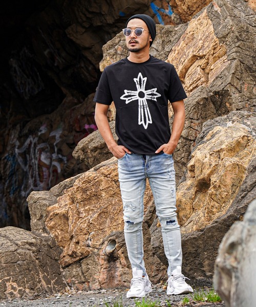 adamsJUGGLER（アダムスジャグラー）の「CHクロスティー（Tシャツ/カットソー・メンズ・ブラック/ホワイト・S/M/L/XL/XXL）」の3枚目の写真