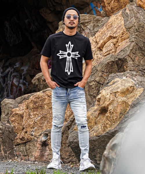 adamsJUGGLER（アダムスジャグラー）の「CHクロスティー（Tシャツ/カットソー・メンズ・ブラック/ホワイト・S/M/L/XL/XXL）」の8枚目の写真