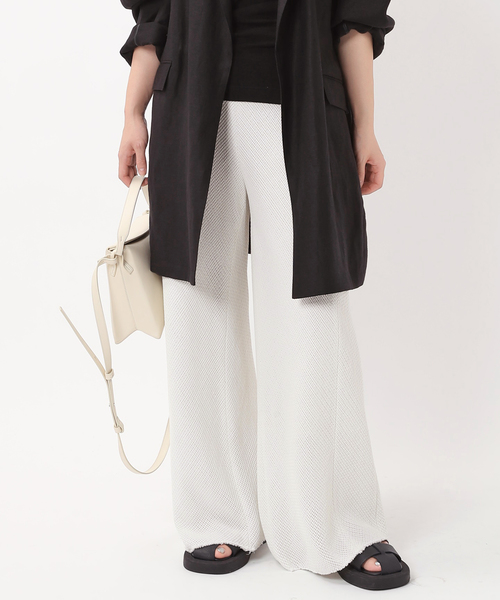 AP STUDIO（エーピーストゥディオ）の「メッシュワイドパンツ（その他パンツ・レディース・ホワイト・36/38）」の4枚目の写真