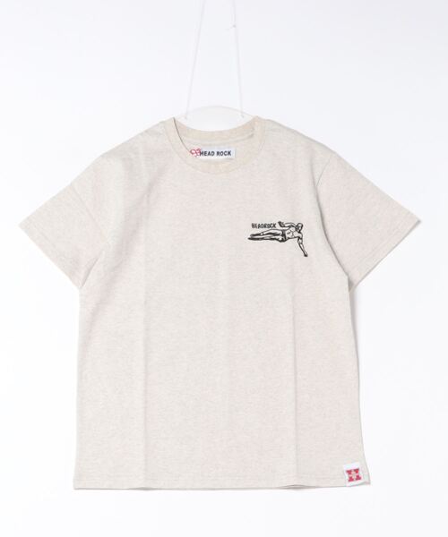 HEAD ROCK(ヘッドロック)の「半袖オーバーサイズTシャツ(大人)(Tシャツ/カットソー・レディース・オートミール/スミクロ/ネイビー・185/175/165)」の1枚目の写真