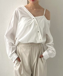 アシンメトリーショルダーブラウス