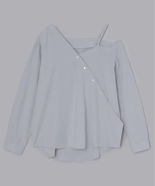 Olu.（オルドット）の「アシンメトリーショルダーブラウス（シャツ/ブラウス・レディース・ライム/ホワイト/ライトブルー/ブルー/ベージュ・FREE）」の9枚目の写真