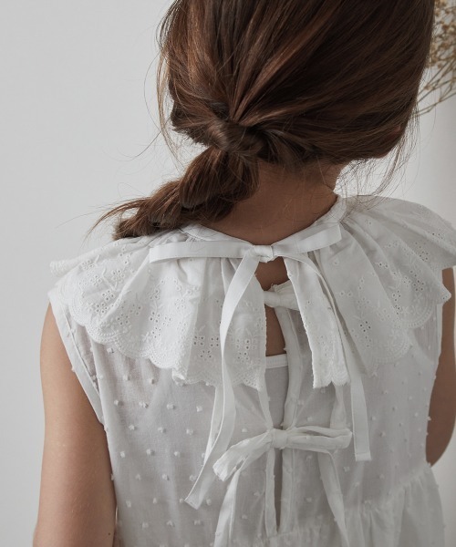 riziere（リジェール）の「コットンフラワースカラップレース付け襟（付け襟・キッズ・ホワイト・FREE）」の3枚目の写真