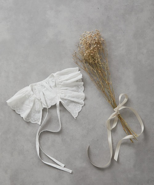 riziere（リジェール）の「コットンフラワースカラップレース付け襟（付け襟・キッズ・ホワイト・FREE）」の5枚目の写真
