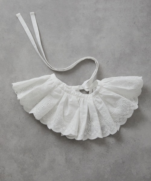 riziere（リジェール）の「コットンフラワースカラップレース付け襟（付け襟・キッズ・ホワイト・FREE）」の6枚目の写真