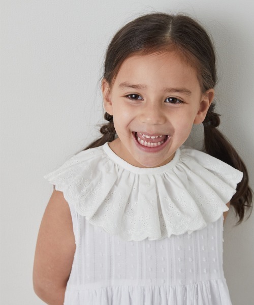 riziere（リジェール）の「コットンフラワースカラップレース付け襟（付け襟・キッズ・ホワイト・FREE）」の8枚目の写真