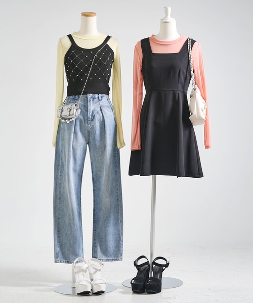 Newlyme(ニューリーミー)の「カラーシアートップス(Tシャツ/カットソー・レディース・イエロー/パープル/グリーン/ホワイト/ブラック/ベビーピンク・MEDIUM)」の11枚目の写真