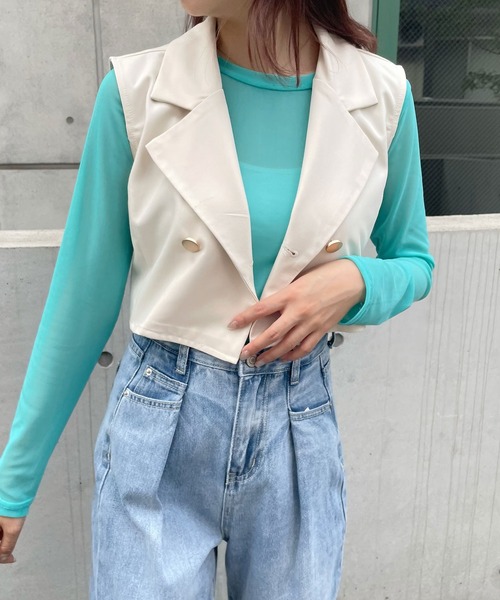 Newlyme(ニューリーミー)の「カラーシアートップス(Tシャツ/カットソー・レディース・イエロー/パープル/グリーン/ホワイト/ブラック/ベビーピンク・MEDIUM)」の18枚目の写真