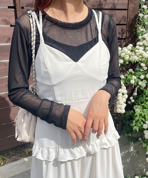 Newlyme(ニューリーミー)の「カラーシアートップス(Tシャツ/カットソー・レディース・イエロー/パープル/グリーン/ホワイト/ブラック/ベビーピンク・MEDIUM)」の20枚目の写真