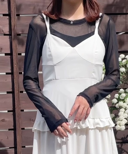 Newlyme(ニューリーミー)の「カラーシアートップス(Tシャツ/カットソー・レディース・イエロー/パープル/グリーン/ホワイト/ブラック/ベビーピンク・MEDIUM)」の21枚目の写真