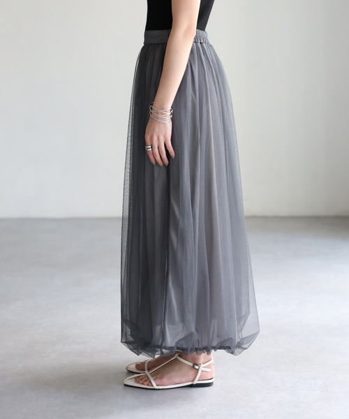 Riberry（リベリー）の「ラメチュールバルーンスカート（スカート・レディース・ブラック/オフホワイト/チャコールグレー・FREE）」の13枚目の写真