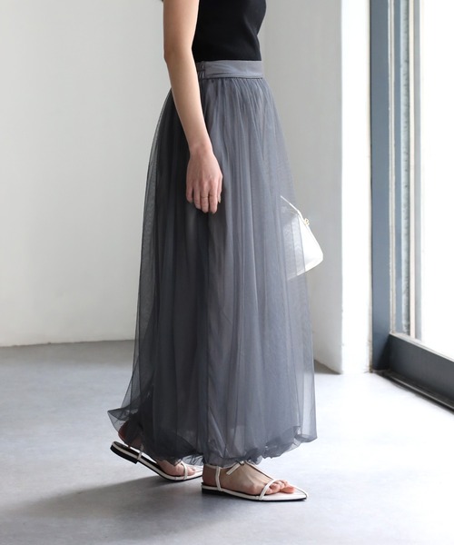 Riberry（リベリー）の「ラメチュールバルーンスカート（スカート・レディース・ブラック/オフホワイト/チャコールグレー・FREE）」の11枚目の写真