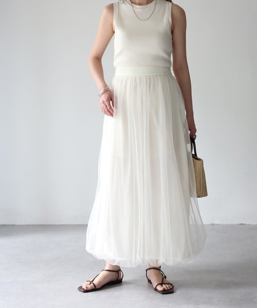 Riberry（リベリー）の「ラメチュールバルーンスカート（スカート・レディース・ブラック/オフホワイト/チャコールグレー・FREE）」の4枚目の写真