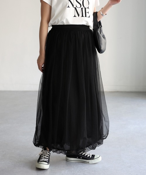 Riberry（リベリー）の「ラメチュールバルーンスカート（スカート・レディース・ブラック/オフホワイト/チャコールグレー・FREE）」の17枚目の写真
