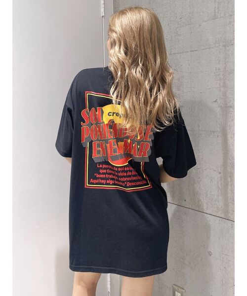 GYDA（ジェイダ）の「sol poniendose en el mar BIG Tシャツ（Tシャツ/カットソー・レディース・オフホワイト/ベージュ/ブラック・FREE）」の11枚目の写真