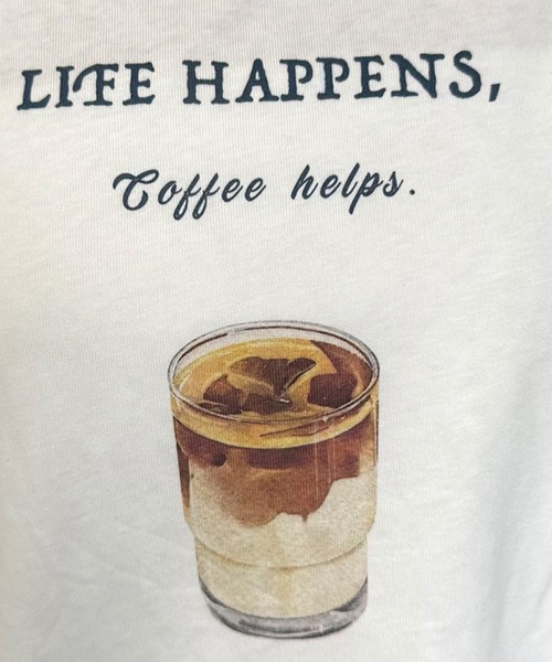 CRB（シーアールビー）の「アイスコーヒープリントリンガー半袖Tシャツ（Tシャツ/カットソー・レディース・グレー/オフホワイト/チャコール・F）」の18枚目の写真