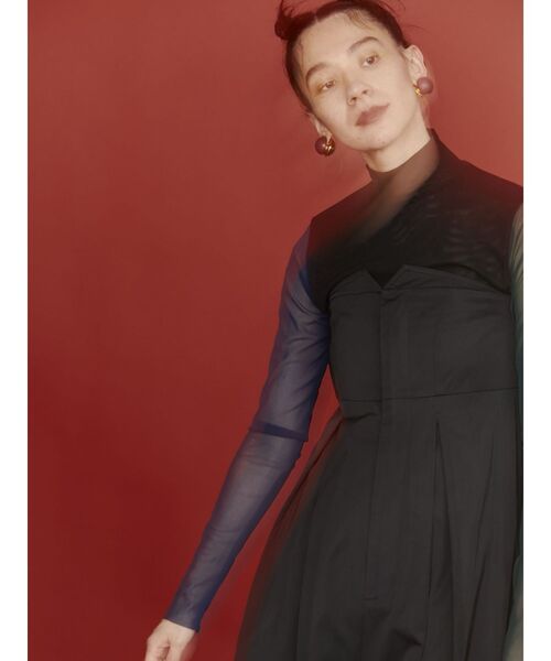 UN3D.（アンスリード）の「COLOR BLOCK TULLE TOP / カラーブロックチュールトップ（Tシャツ/カットソー・レディース・グレー/ブラック・FREE）」の15枚目の写真