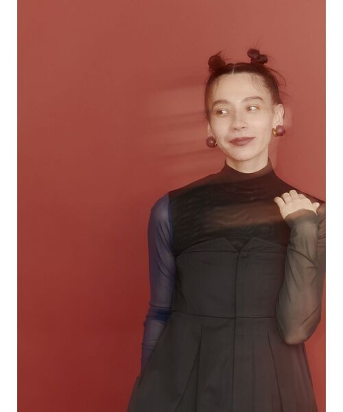 UN3D.（アンスリード）の「COLOR BLOCK TULLE TOP / カラーブロックチュールトップ（Tシャツ/カットソー・レディース・グレー/ブラック・FREE）」の16枚目の写真
