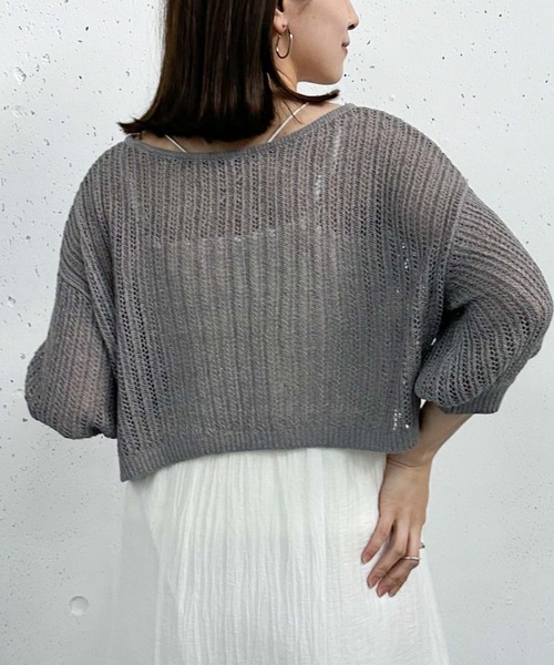 archives（アルシーヴ）の「２ｗａｙストライプメッシュニット×マーメイドキャミワンピースＳＥＴ（ワンピース・レディース・オレンジ/ブラック/ブルーグレー・MEDIUM）」の18枚目の写真