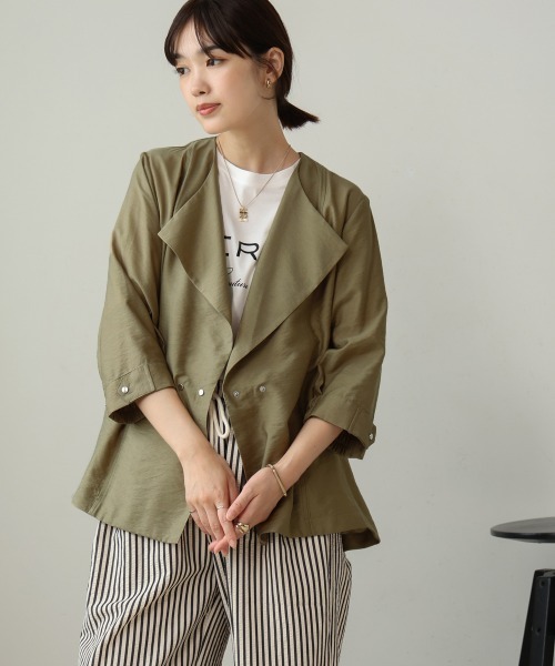 Bou Jeloud(ブージュルード)の「バックドロストブルゾン(ブルゾン・レディース・カーキ/ベージュ・38)」の19枚目の写真