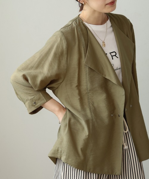 Bou Jeloud(ブージュルード)の「バックドロストブルゾン(ブルゾン・レディース・カーキ/ベージュ・38)」の20枚目の写真