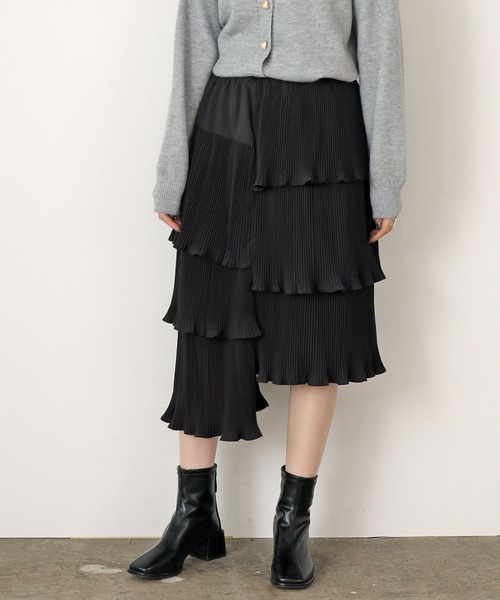 Chick(チック)の「Long tiered skirt / ロングティアードスカート(スカート・レディース・ブラック/ベージュ・FREE)」の10枚目の写真