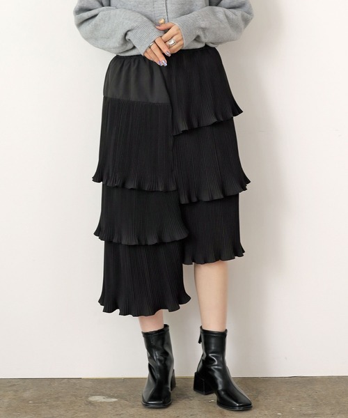 Chick(チック)の「Long tiered skirt / ロングティアードスカート(スカート・レディース・ブラック/ベージュ・FREE)」の8枚目の写真