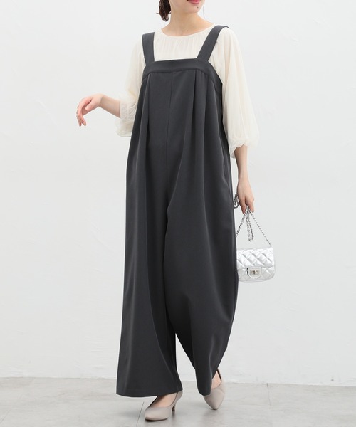 Honeys(ハニーズ)の「オールインワン(サロペット/オーバーオール・レディース・ブラック/チャコールグレー/ブラック系その他・S/M/L/LL/3L)」の3枚目の写真