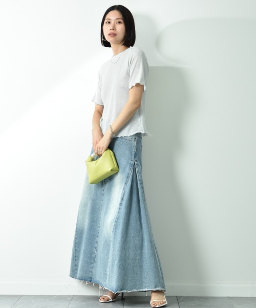 actuel(アクチュエル)の「【actuel】半袖ラメテレコリブプルオーバー(Tシャツ/カットソー・レディース・ブラック/シルバー・FREE)」の4枚目の写真