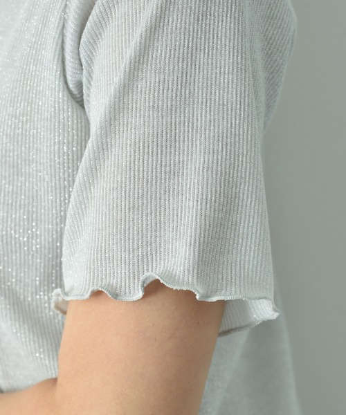 actuel(アクチュエル)の「【actuel】半袖ラメテレコリブプルオーバー(Tシャツ/カットソー・レディース・ブラック/シルバー・FREE)」の10枚目の写真