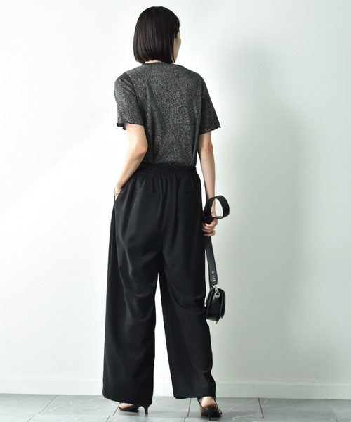 actuel(アクチュエル)の「【actuel】半袖ラメテレコリブプルオーバー(Tシャツ/カットソー・レディース・ブラック/シルバー・FREE)」の15枚目の写真