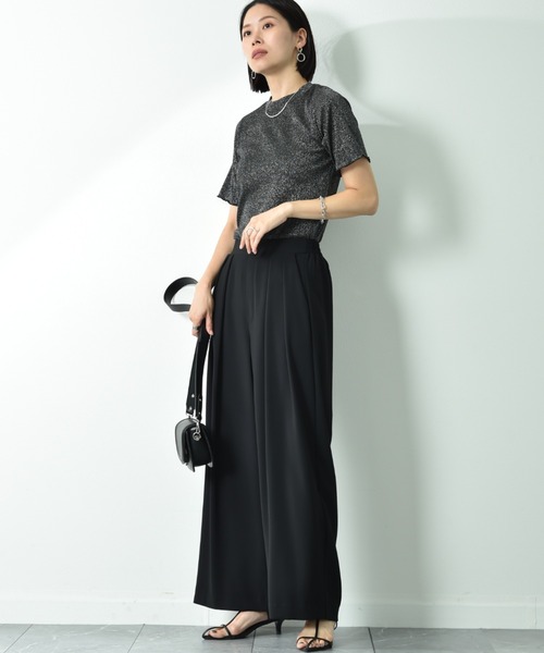 actuel(アクチュエル)の「【actuel】半袖ラメテレコリブプルオーバー(Tシャツ/カットソー・レディース・ブラック/シルバー・FREE)」の16枚目の写真